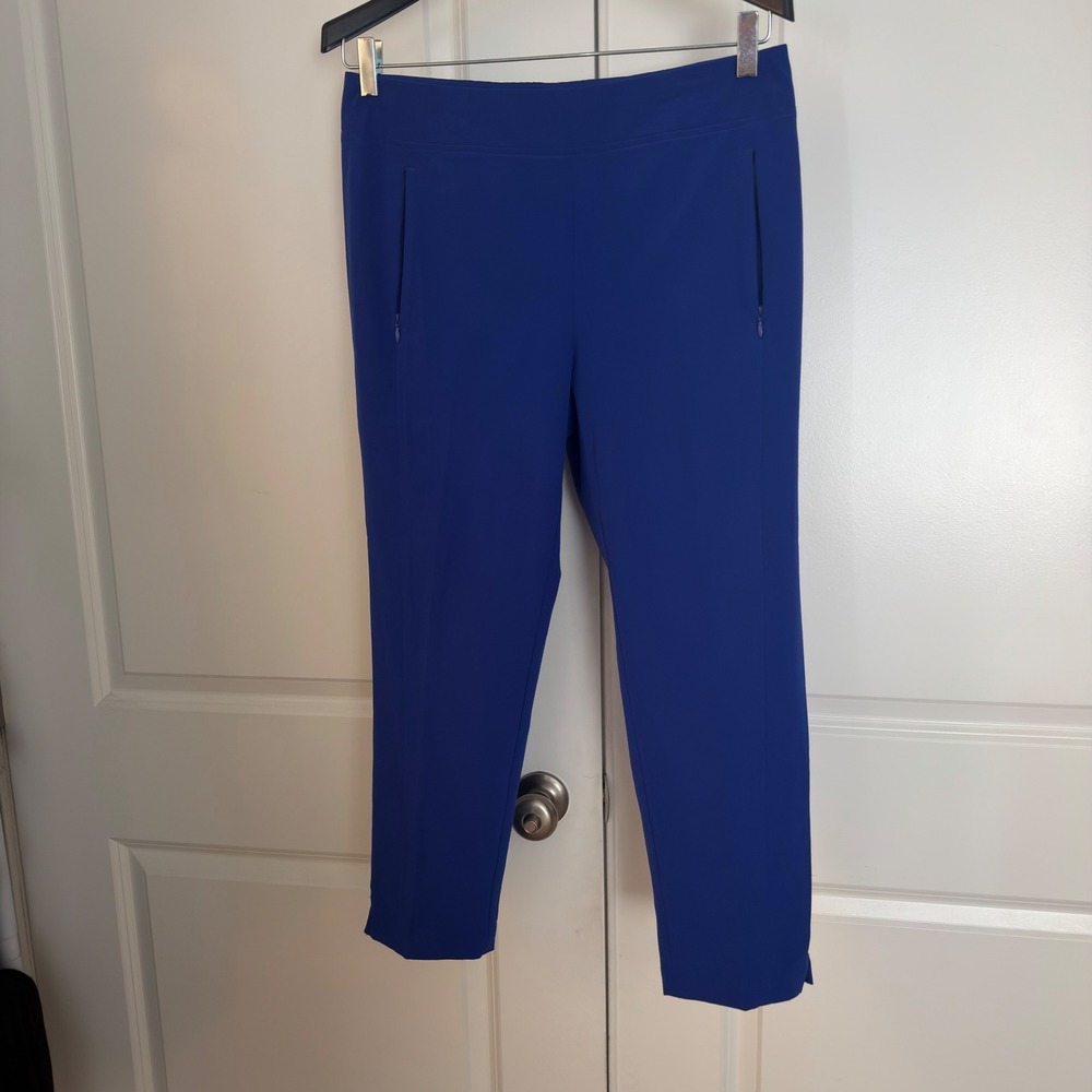Chicos Brigitte So Slimming Ankle Pants Cobalt Blue Size 0.5 US 6 Stretch Slit
